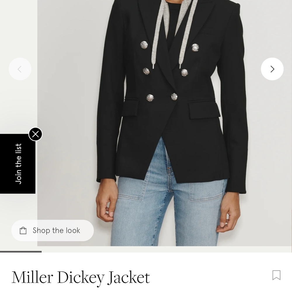 Veronica Beard Black Miller Dickey Jacket